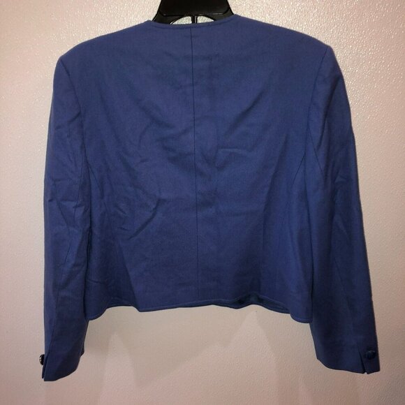VTG Pendleton Womens 12 Blue Pure Virgin Wool Double Breasted Blazer Jacket USA - Picture 7 of 11